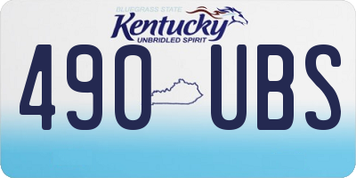KY license plate 490UBS