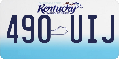 KY license plate 490UIJ