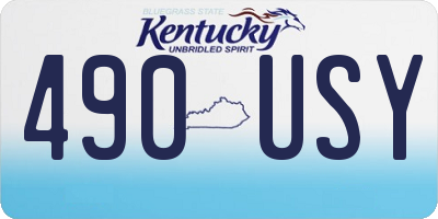 KY license plate 490USY