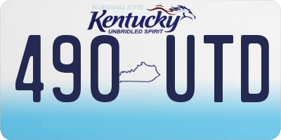 KY license plate 490UTD