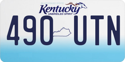 KY license plate 490UTN