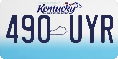 KY license plate 490UYR