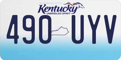 KY license plate 490UYV