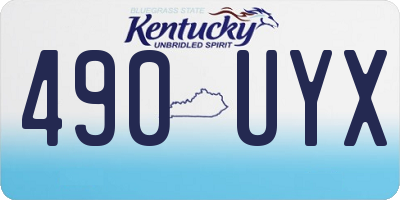 KY license plate 490UYX