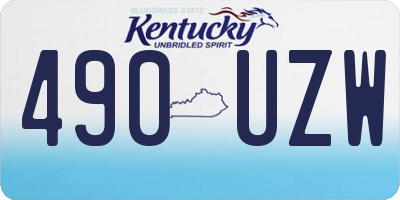 KY license plate 490UZW