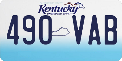 KY license plate 490VAB