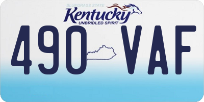 KY license plate 490VAF