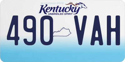 KY license plate 490VAH