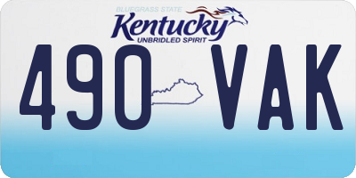KY license plate 490VAK