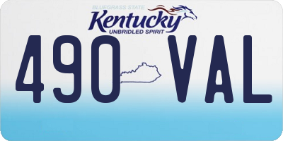 KY license plate 490VAL