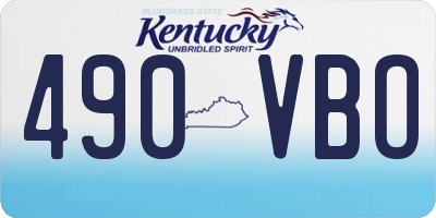 KY license plate 490VBO