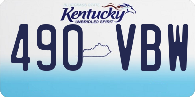 KY license plate 490VBW