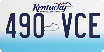 KY license plate 490VCE