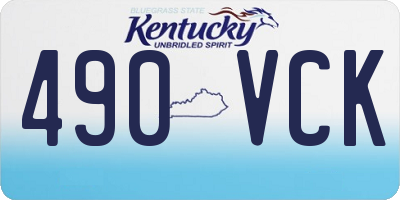 KY license plate 490VCK