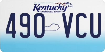 KY license plate 490VCU