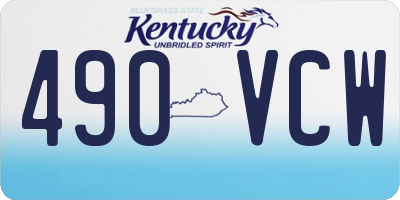 KY license plate 490VCW