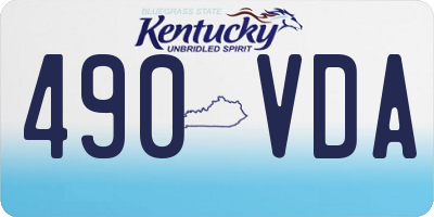 KY license plate 490VDA