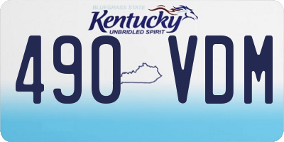 KY license plate 490VDM