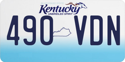 KY license plate 490VDN