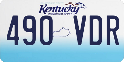 KY license plate 490VDR