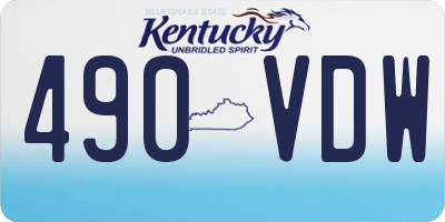 KY license plate 490VDW