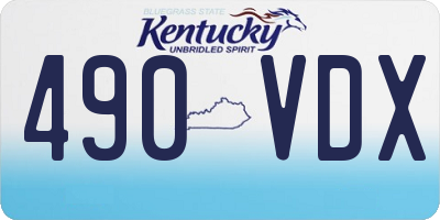 KY license plate 490VDX