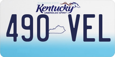 KY license plate 490VEL