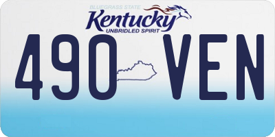 KY license plate 490VEN