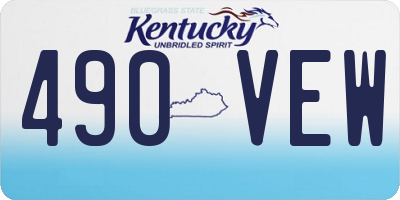 KY license plate 490VEW