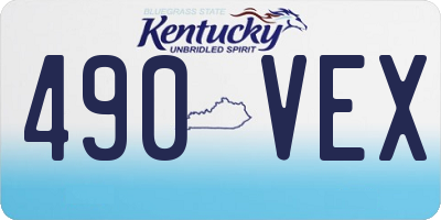 KY license plate 490VEX