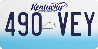 KY license plate 490VEY