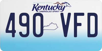KY license plate 490VFD