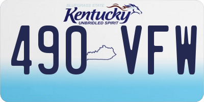 KY license plate 490VFW