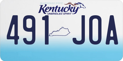 KY license plate 491JOA