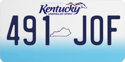KY license plate 491JOF
