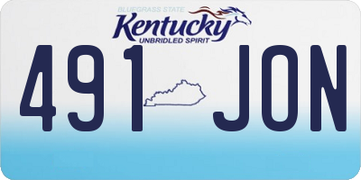 KY license plate 491JON