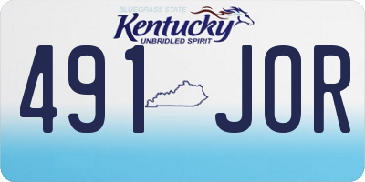 KY license plate 491JOR