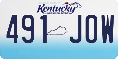 KY license plate 491JOW