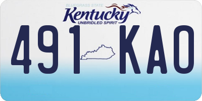 KY license plate 491KAO
