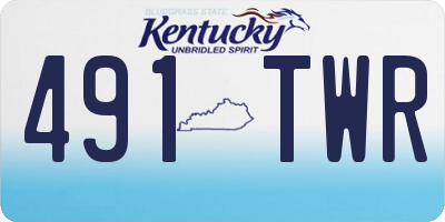 KY license plate 491TWR