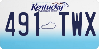 KY license plate 491TWX