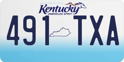 KY license plate 491TXA