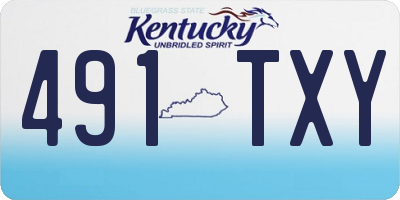 KY license plate 491TXY