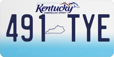 KY license plate 491TYE