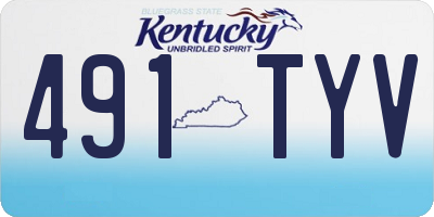 KY license plate 491TYV
