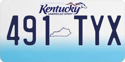 KY license plate 491TYX