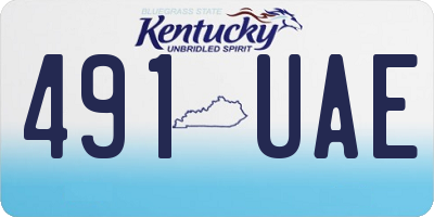 KY license plate 491UAE