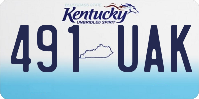 KY license plate 491UAK