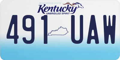 KY license plate 491UAW