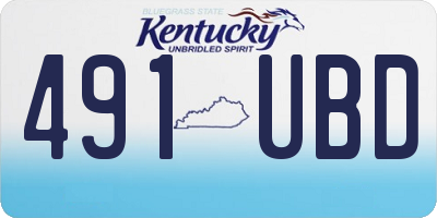 KY license plate 491UBD